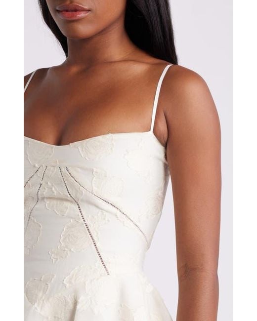 House Of Cb Serenita Jacquard Fit & Flare Cocktail Minidress in White | Lyst
