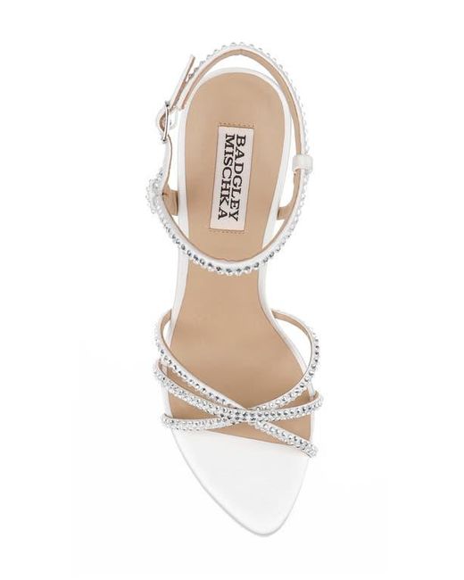 Badgley Mischka White Julietta Ankle Strap Sandal