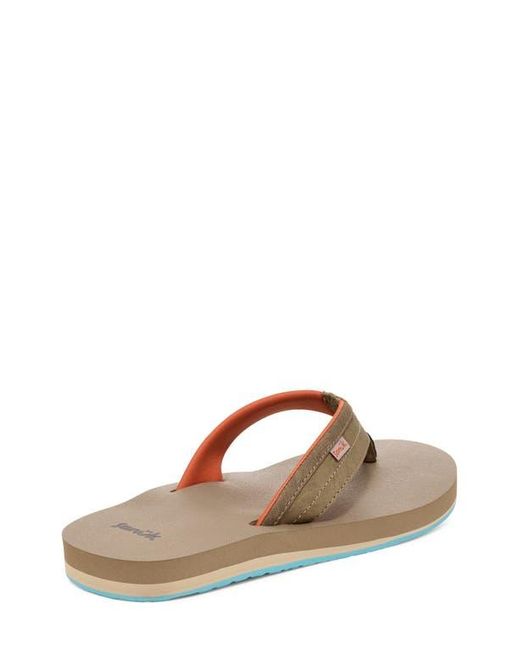 Sanuk Brown Ziggy Water Friendly Flip Flop for men