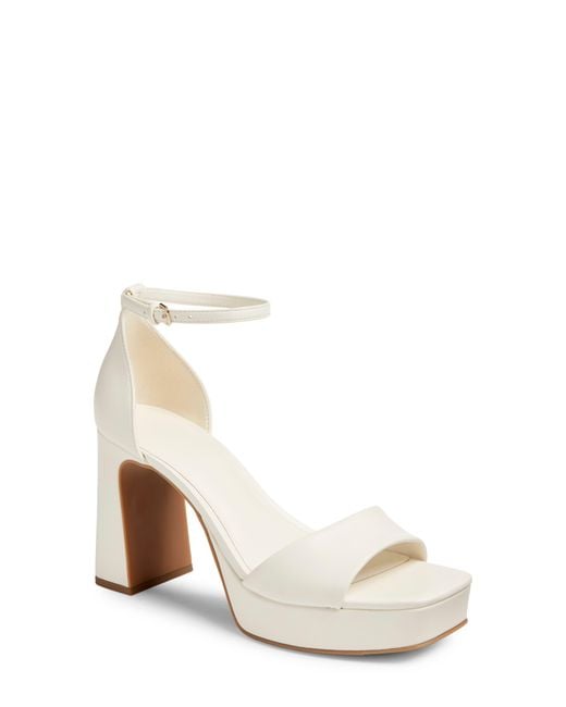 BP. White Helix Platform Ankle Strap Sandal