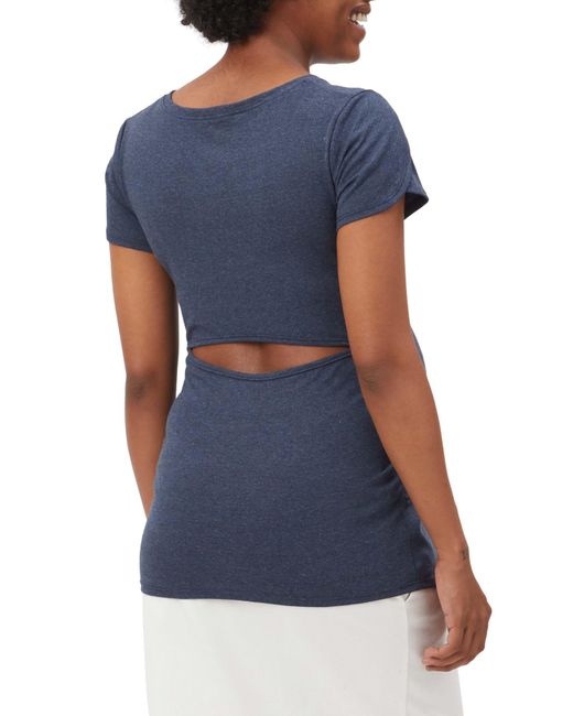 Stowaway Collection Blue Slit Back Maternity Top