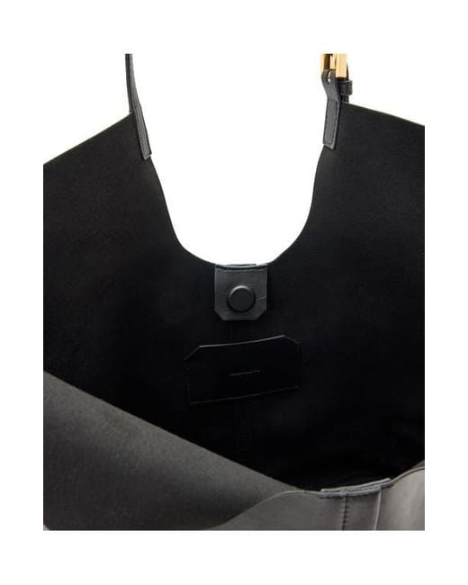 AllSaints Black Ara East West Leather Tote