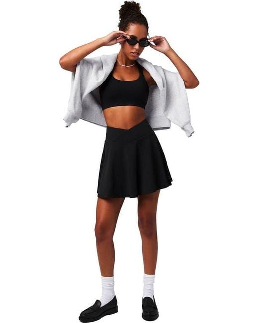 Fabletics Black Crossover Flounce Skirt