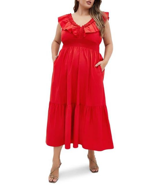 City Chic Women's Red Kelly Maxi Dress
