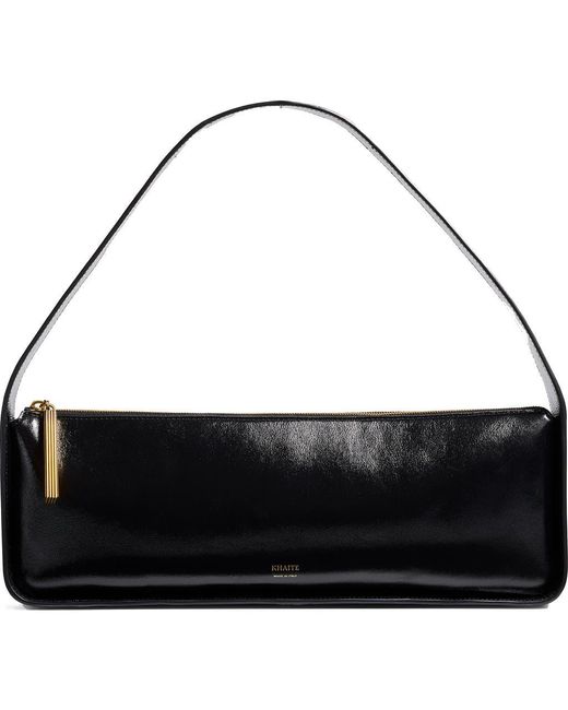 Khaite Black Lori Baguette Leather Shoulder Bag