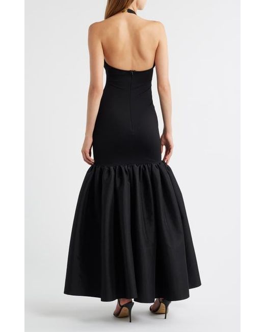 delfi collective halter fringe dress Isha Gown in Black group_ME0082