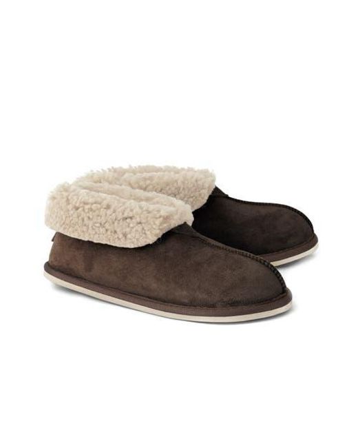 Celtic & Co. Brown Ladies' Shearling Bootee Slippers