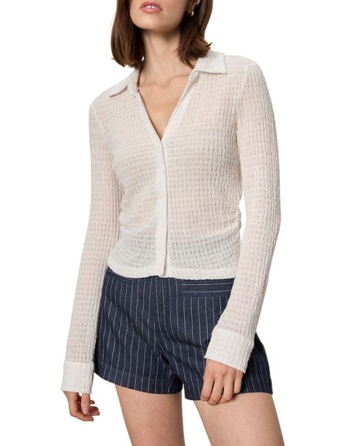 Sanctuary White Juno Textured Button-Up Top