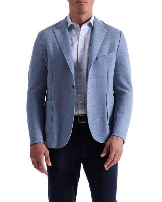 Bugatchi Blue Wool Blend Laser Cut Blazer for men