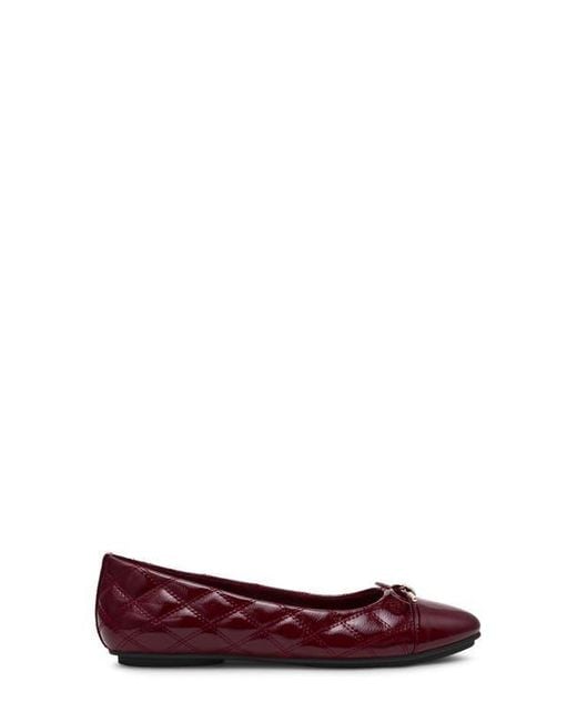 Anne Klein Red Luci Cap Toe Ballet Flat