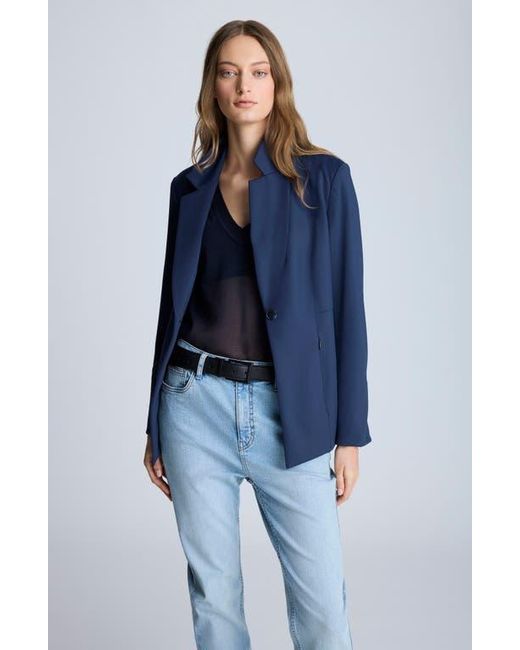 Kenneth Cole Blue Athletic Stretch One-Button Blazer