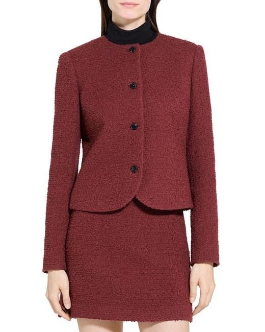 Theory Red Tweed Jacket