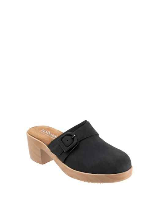 Softwalk® Black Ferrara Platform Mule