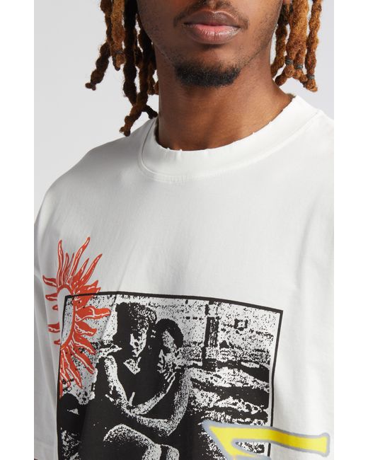 RENOWNED White Sunsets At The Inkwell Graphic T-shirt for men