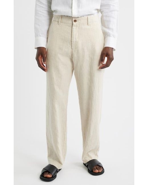 NN07 Natural 1454 Aden Flat Front Linen Chinos for men
