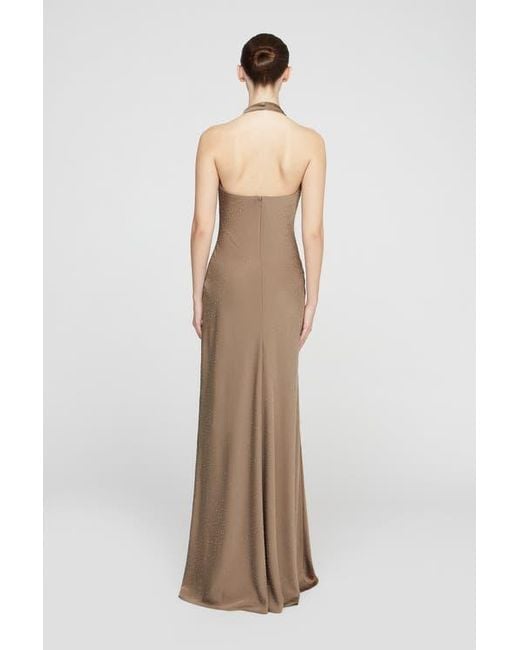 Halston Heritage Natural Sid Satin Gown