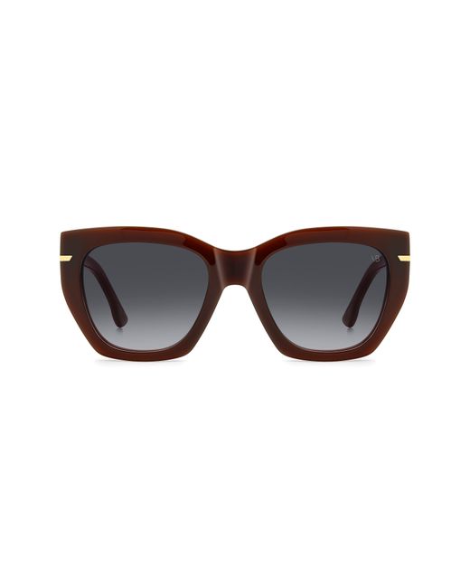 Victoria Beckham Black Vb 7017/S 52Mm Rectangular Sunglasses