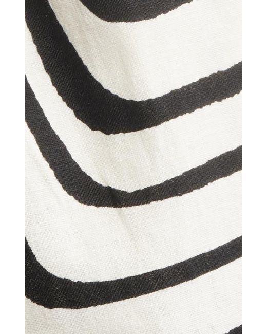 Mango Black Doty Print Linen & Cotton Straight Leg Pants