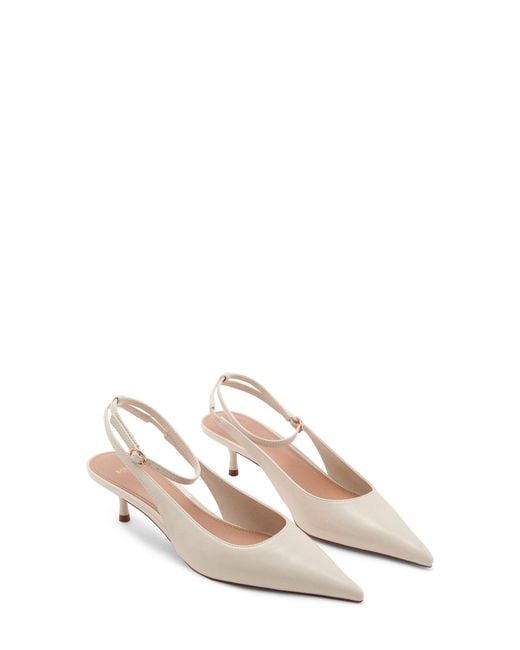 Mango White Ankle Strap Pump