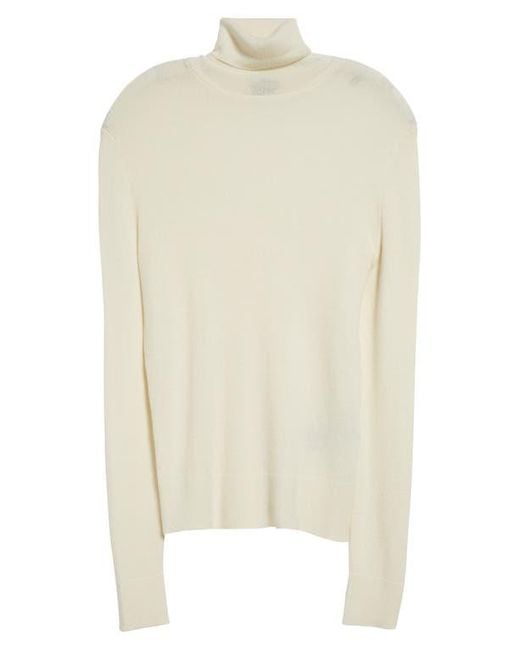 Tom Ford White Wool, Silk & Cashmere Rib Turtleneck Sweater for men