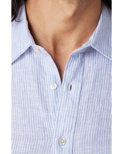 Fair Harbor Blue Island Linen Blend Button-Up Shirt for men