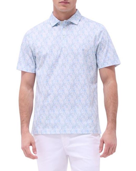 Bugatchi White Victor Ooohcotton Pineapple Print Polo for men