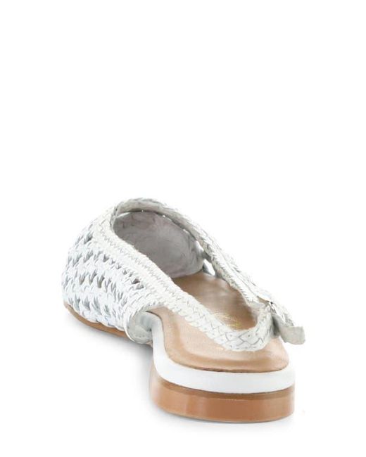 Bos. & Co. White Willow Slingback Cap Toe Flat