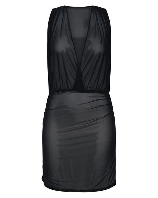 Sunshine 79 Black Maximal Sheer Mesh Cover-Up Sundress