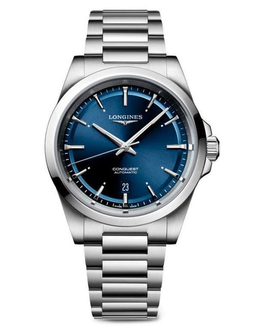 Longines Gray Conquest Automatic Bracelet Watch, 41Mm for men