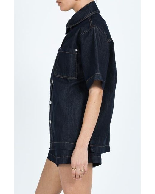 denim halter top dress Corbin Denim Halter Neck Mini Dress - US 16 main image 1
