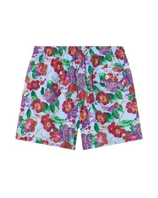 Robert Talbott White Connery Drawstring Swim Trunk for men
