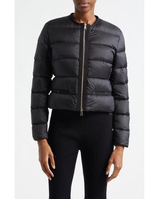 Moncler Black Laurine Down Crop Jacket