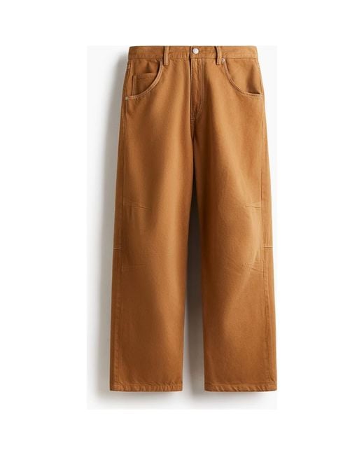 H&M Brown Baggy Jeans for men