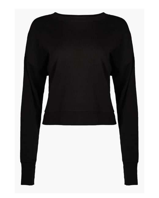 Sweaty Betty Black After Class Cotton Blend Crop Sweatshirt