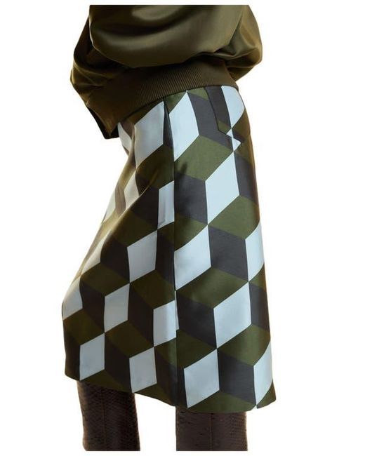 Cynthia Rowley Multicolor Silk Wool Midi Skirt
