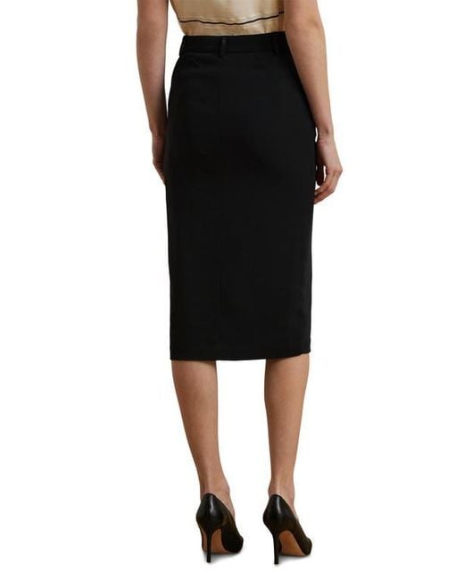 Ralph Lauren Black Cady Pencil Skirt