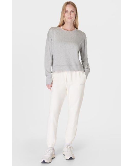 Sweaty Betty Gray After Class Organic Cotton Blend Longline Sweatshirt