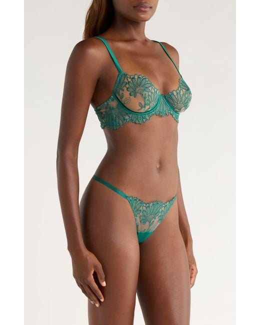 Bluebella Green Amaris Underwire Satin & Tulle Bra