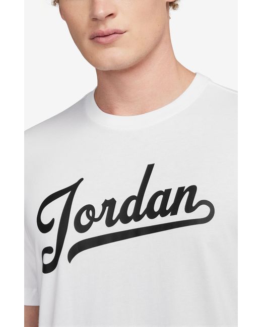 Nike White Jordan Cotton Graphic T-shirt for men