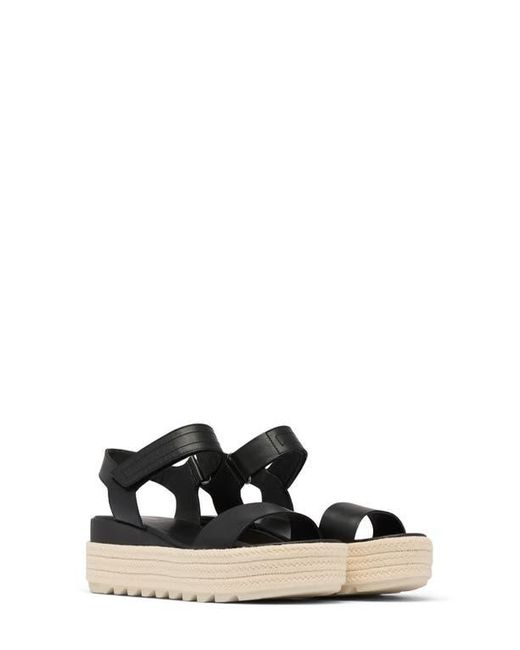 Sorel Black Cameron Flatform Sandal