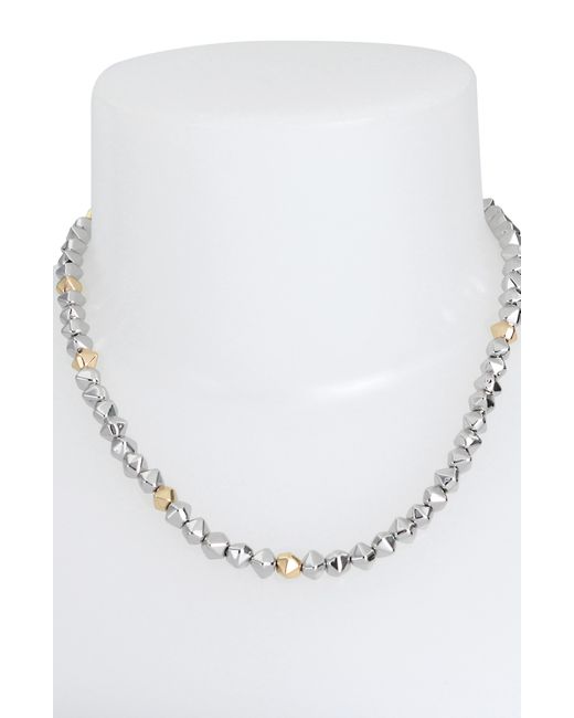 AllSaints White Geometric Beaded Necklace