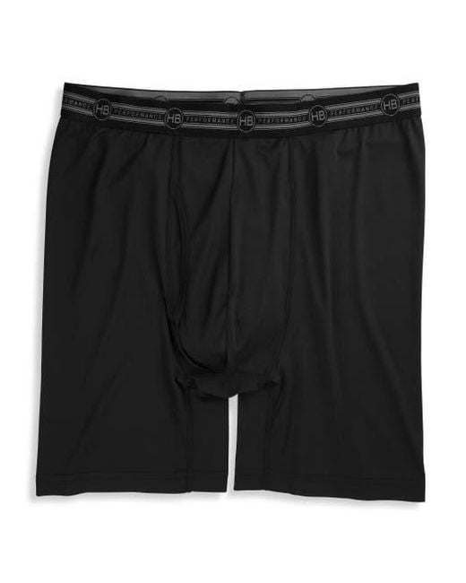 Harbor Bay by DXL Black Performance Solid Boxer Brief for men