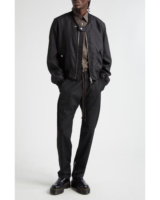 JKEEFER Black Breakdown Wool & Silk Bomber Jacket for men