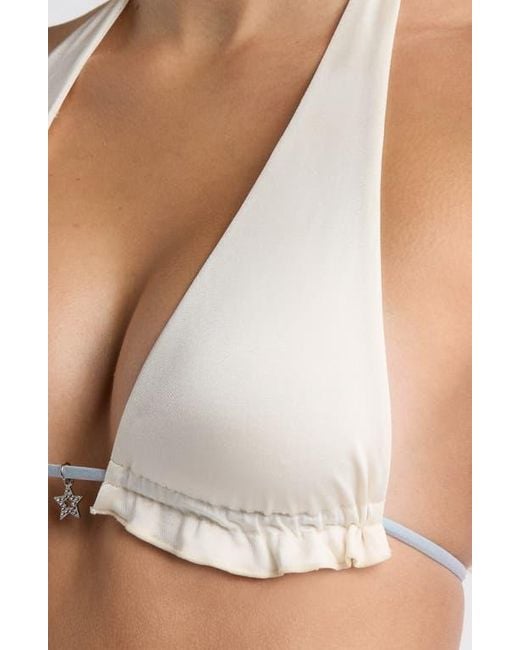 PacSun Natural Cecilia Star Charm Triangle Bikini Top