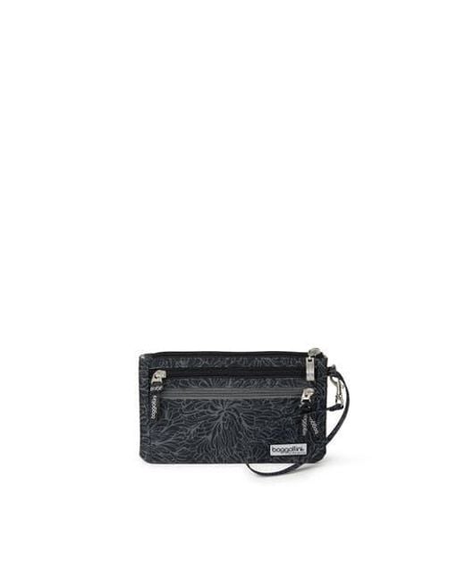 Baggallini Black Rfid Currency Organizer Wallet Wristlet
