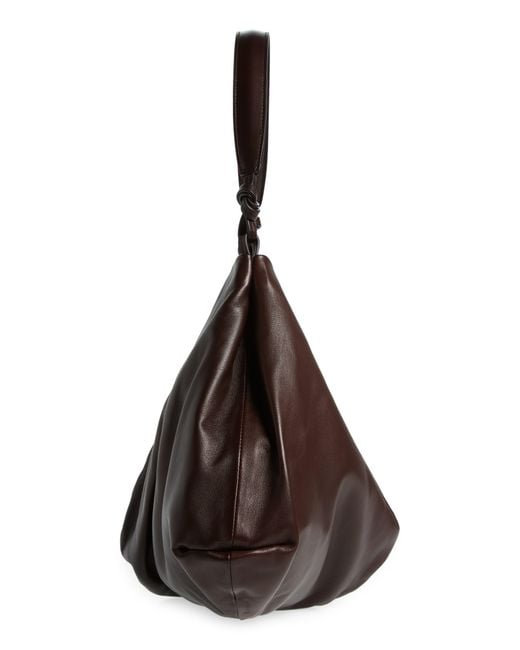The Row Brown Samia Leather Hobo Bag