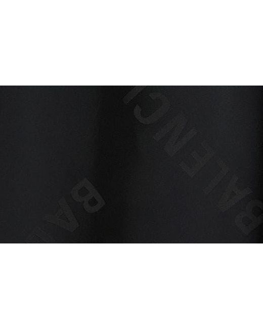Balenciaga Black Logo Jacquard Cocoon Long Sleeve High-low Shirtdress