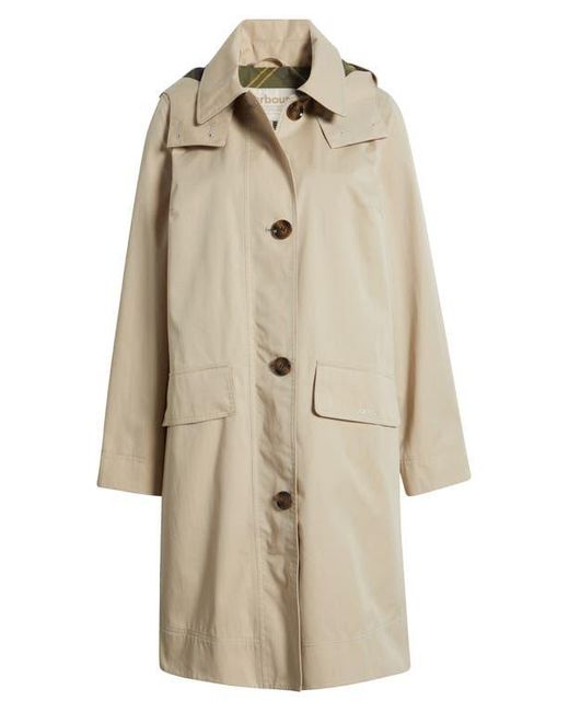 Barbour Natural Hebrides Longline Waterproof Jacket With Removable Hood