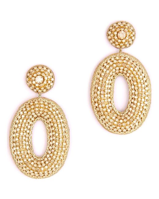 Deepa Gurnani Metallic Odeya Crystal Drop Earrings
