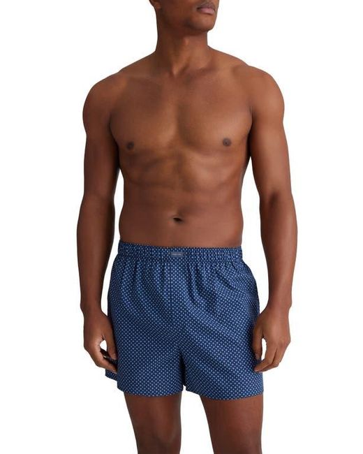 Tommy John Blue Assorted 3-Pack Woven Cotton Boxers for men